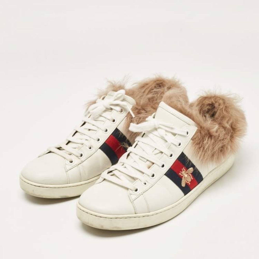 Gucci Ace Sneakers with Fur Trim